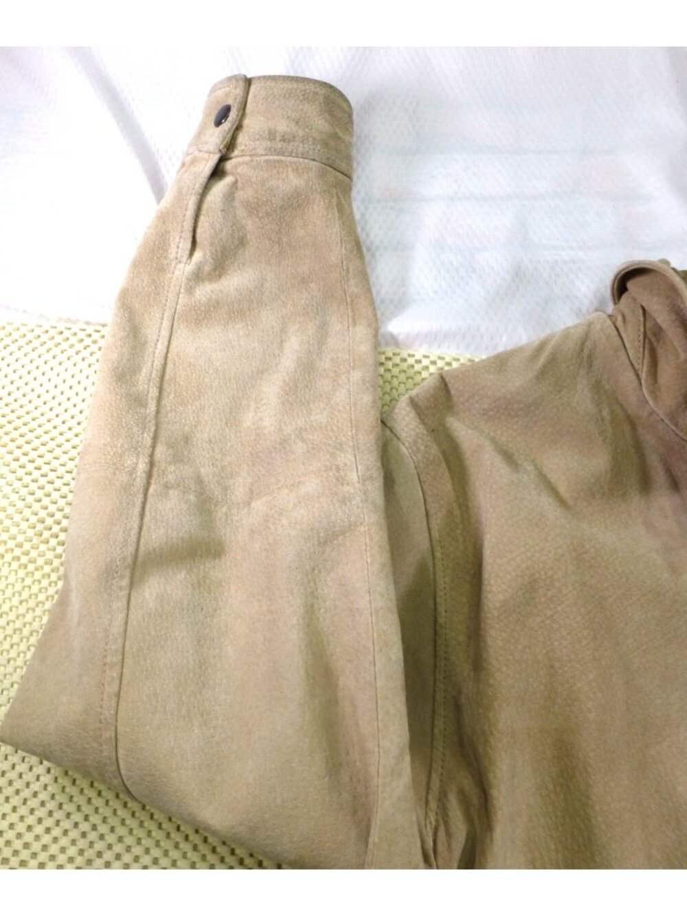VTG Wilsons Leather Womens Tan Suede Jacket M Genuine Leather Full Zip Classic S - Picture 11 of 16